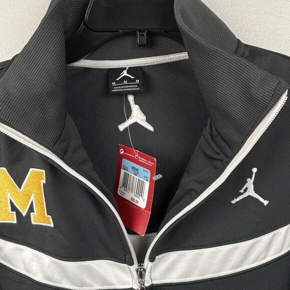 NWT Michigan Wolverines Jumpman Michael Jordan Nike Track Jacket Coat Sz Medium - Picture 3 of 9